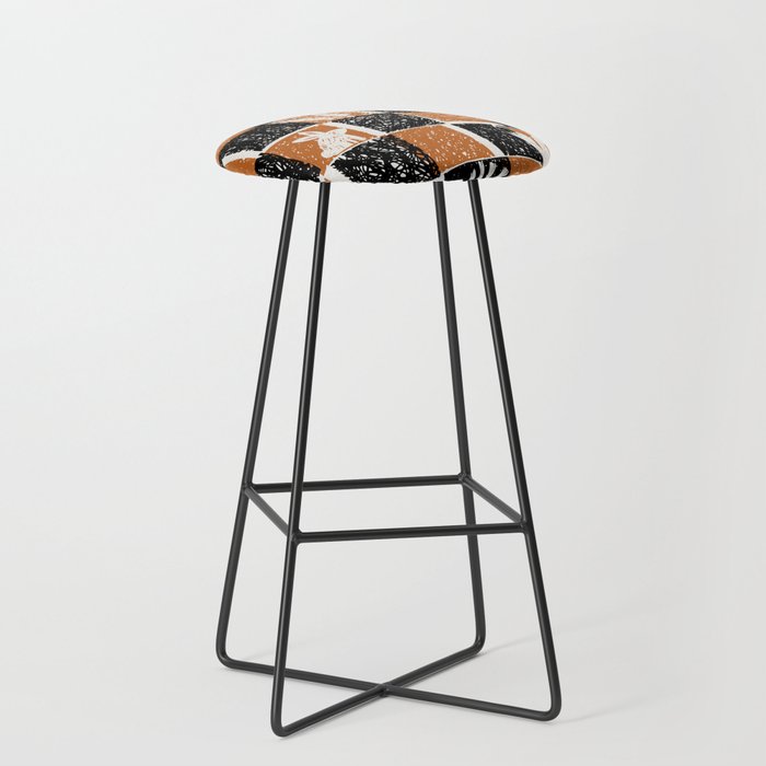 Black Forest check Stool Gallery Image 1