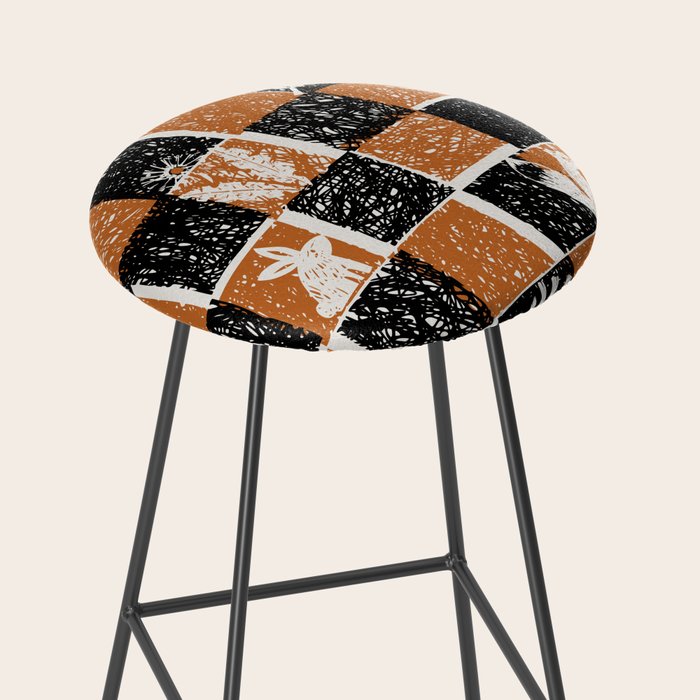 Black Forest check Stool Gallery Image 2
