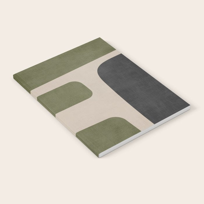 Olive Green Black Abstract Modern Artwork Notebook Gallery Image 2