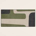 Olive Green Black Abstract Modern Artwork Desk Mat Gallery Image 3