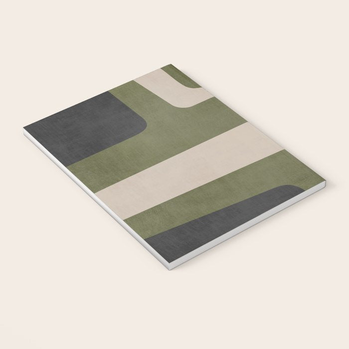 Olive Green Black Abstract Modern Artwork Notebook Gallery Image 3