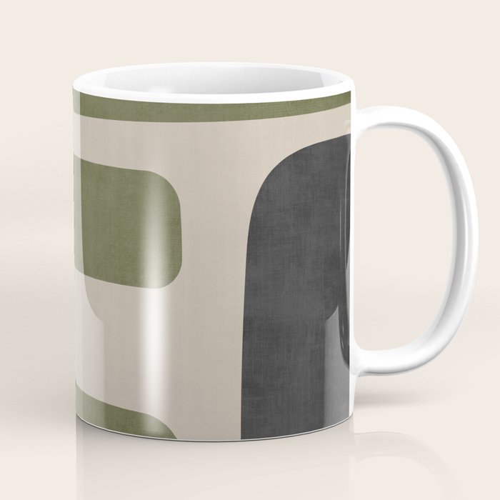 Olive Green Black Abstract Modern Artwork Coffee Mug Gallery Image 1