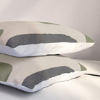 Olive Green Black Abstract Modern Artwork Pillow Sham Gallery Image 3