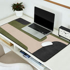 Olive Green Black Abstract Modern Artwork Desk Mat Gallery Image 2