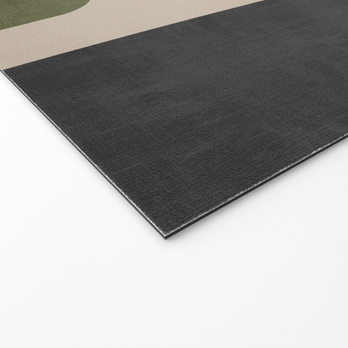 Olive Green Black Abstract Modern Artwork Welcome Mat Gallery Image 2