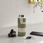 Olive Green Black Abstract Modern Artwork Water Bottle Gallery Image 4