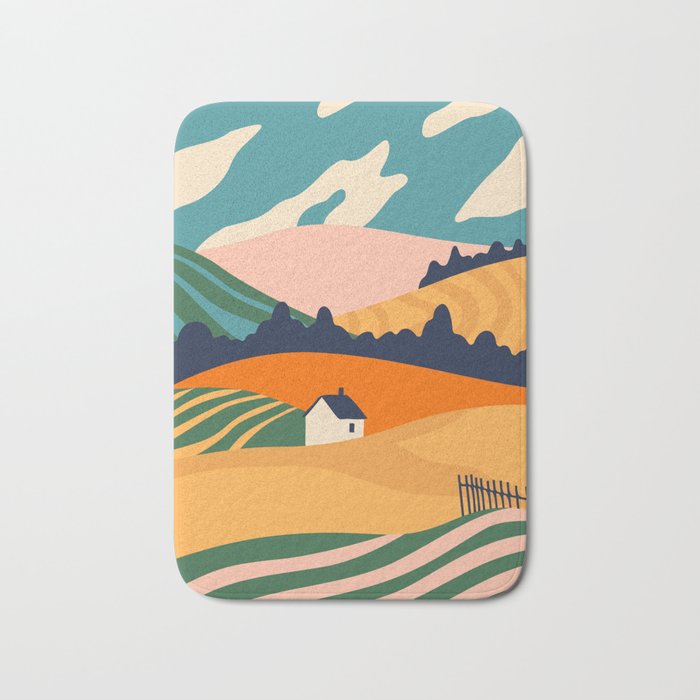 Abstract nature field landscape art Bath Mat Gallery Image 1