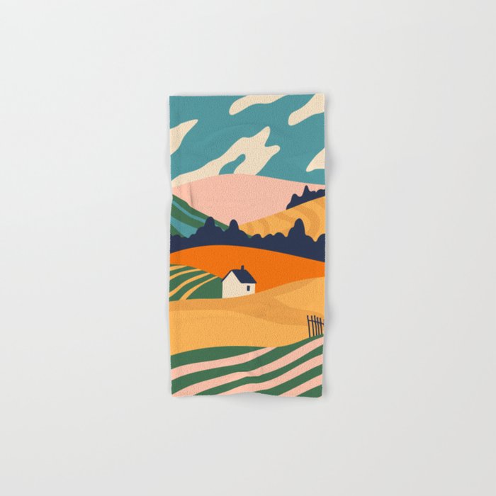 Abstract nature field landscape art Bath Towel Gallery Image 1