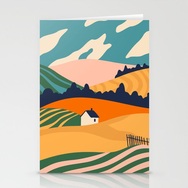 Abstract nature field landscape art Stationery Card Gallery Image 2