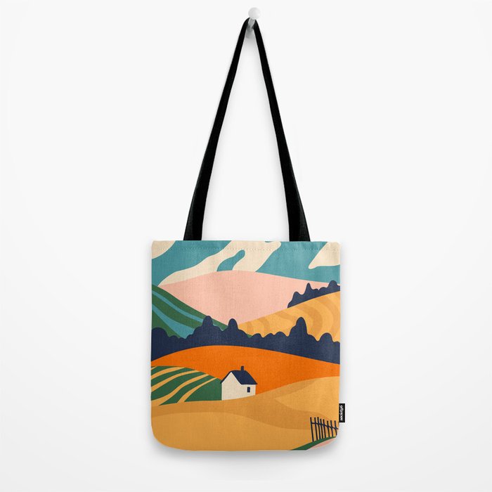 Abstract nature field landscape art Tote Bag Gallery Image 2