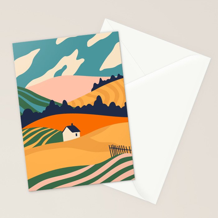 Abstract nature field landscape art Stationery Card Gallery Image 2