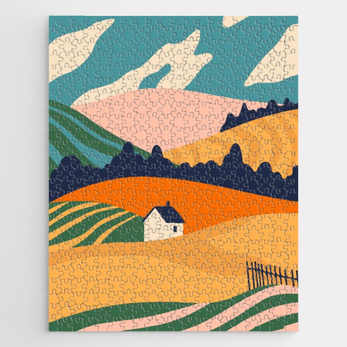 Abstract nature field landscape art Jigsaw Puzzle Gallery Image 1