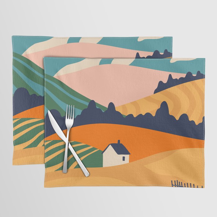 Abstract nature field landscape art Placemat Gallery Image 1