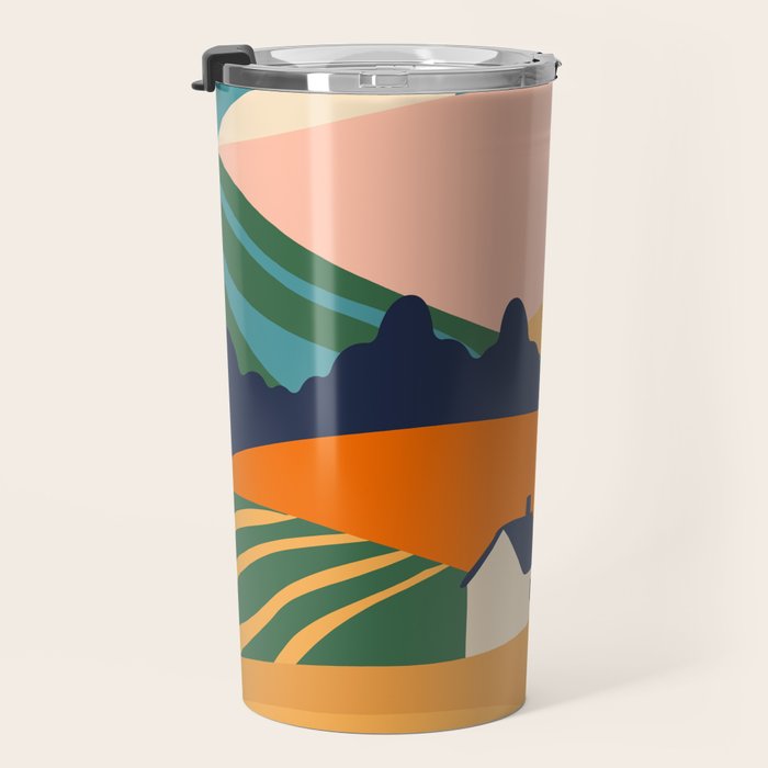 Abstract nature field landscape art Travel Mug Gallery Image 3