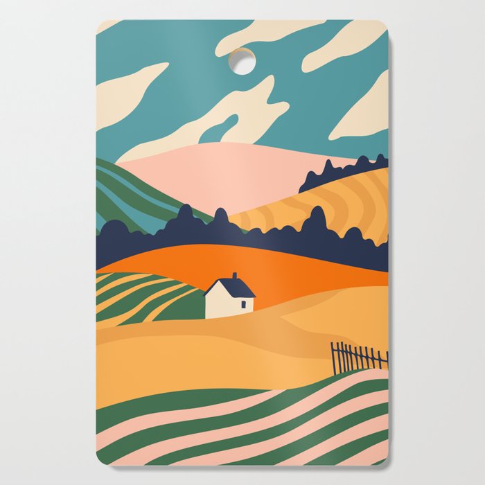 Abstract nature field landscape art Cutting Board Gallery Image 1