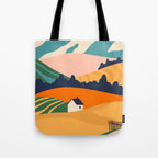 Abstract nature field landscape art Tote Bag Gallery Image 1