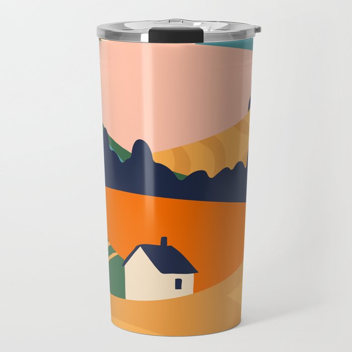 Abstract nature field landscape art Travel Mug Gallery Image 1
