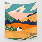 Abstract nature field landscape art Wall Tapestry Gallery Image 4