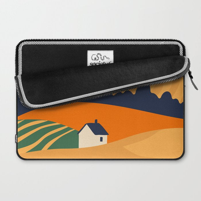 Abstract nature field landscape art Laptop Sleeve Gallery Image 2