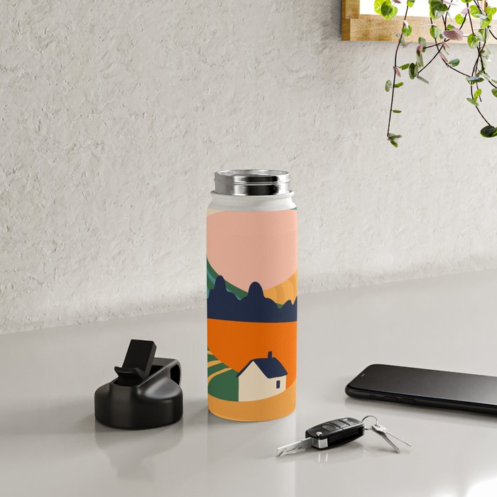 Abstract nature field landscape art Water Bottle Gallery Image 4