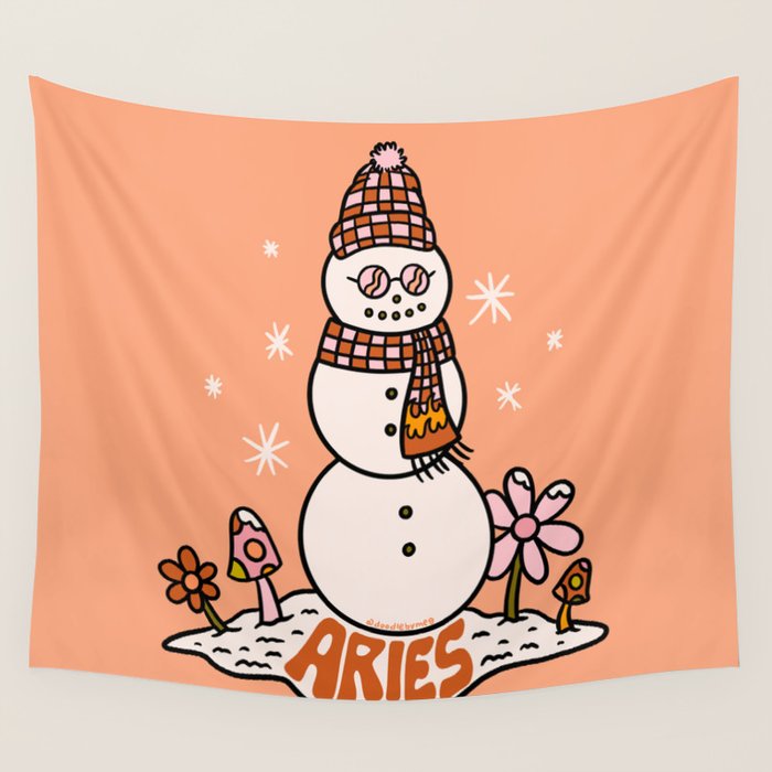 Aries Snowman Wall Tapestry Gallery Image 4