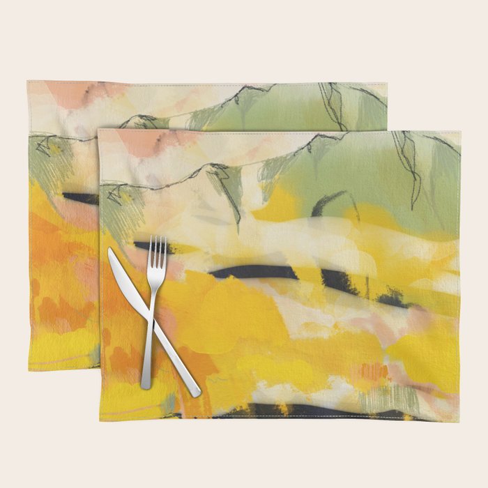 landscape abtract - paysage jaune Placemat Gallery Image 1