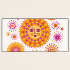 Retro Suns - Pink and Yellow Desk Mat Gallery Image 3