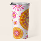 Retro Suns - Pink and Yellow Travel Mug Gallery Image 3