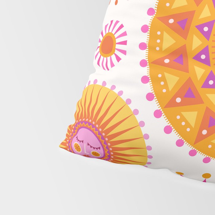 Retro Suns - Pink and Yellow Pillow Sham Gallery Image 4