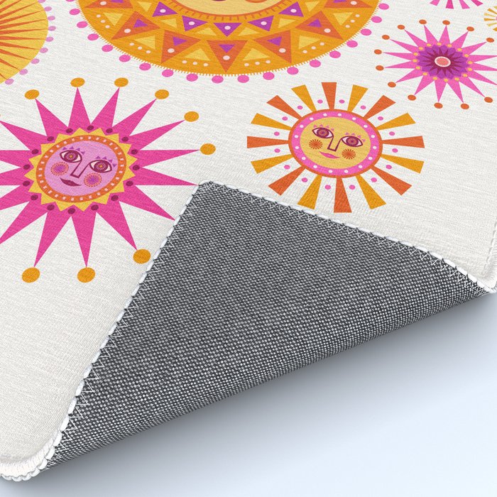 Retro Suns - Pink and Yellow Rug Gallery Image 4