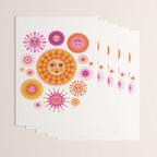 Retro Suns - Pink and Yellow Wrapping Paper Gallery Image 3