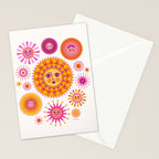 Retro Suns - Pink and Yellow Stationery Card Gallery Image 2
