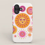 Retro Suns - Pink and Yellow iPhone Case Gallery Image 1