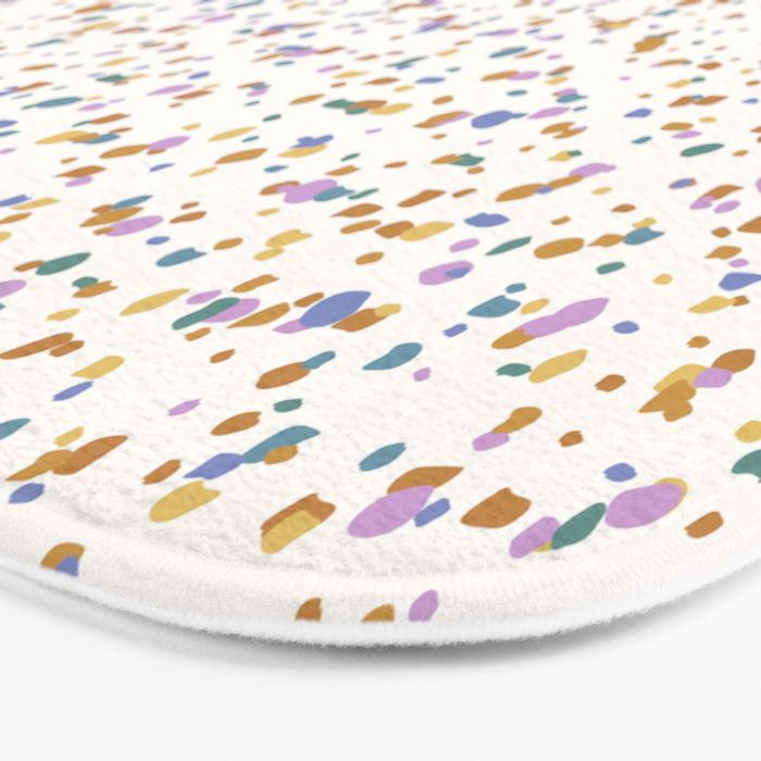 Festive Speckled Dot Pattern - Retro Rainbow Bath Mat Gallery Image 3