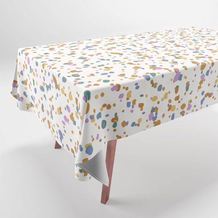 Festive Speckled Dot Pattern - Retro Rainbow Tablecloth Gallery Image 1