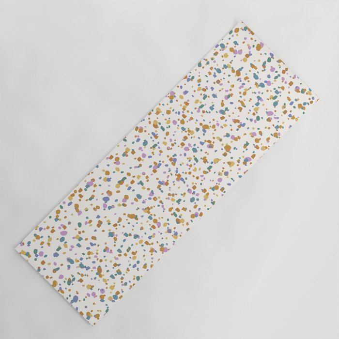 Festive Speckled Dot Pattern - Retro Rainbow Yoga Mat