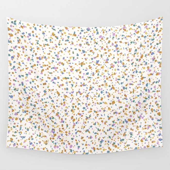 Festive Speckled Dot Pattern - Retro Rainbow Wall Tapestry Gallery Image 1