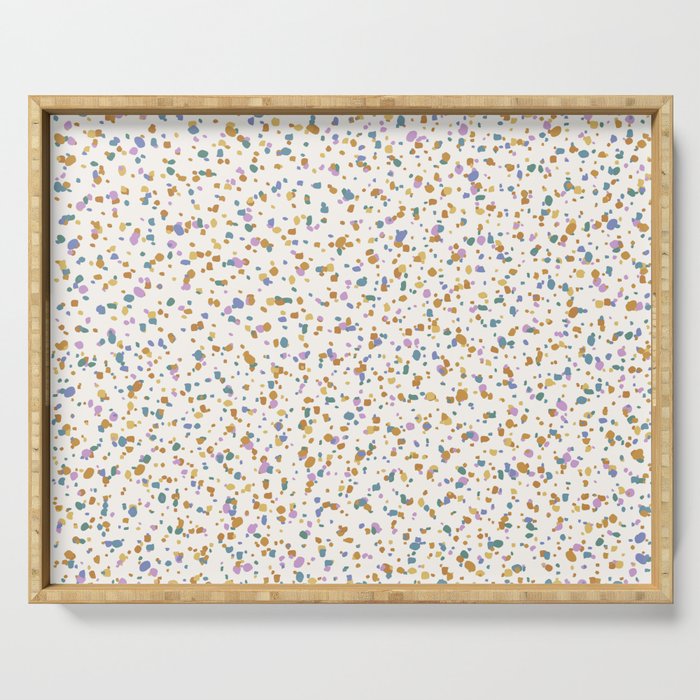 Festive Speckled Dot Pattern - Retro Rainbow Serving Tray Gallery Image 1