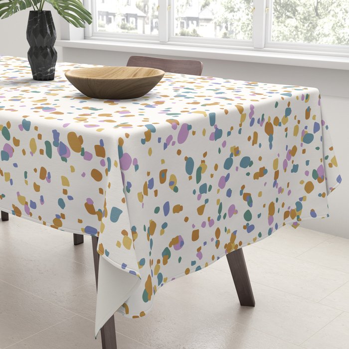 Festive Speckled Dot Pattern - Retro Rainbow Tablecloth Gallery Image 3