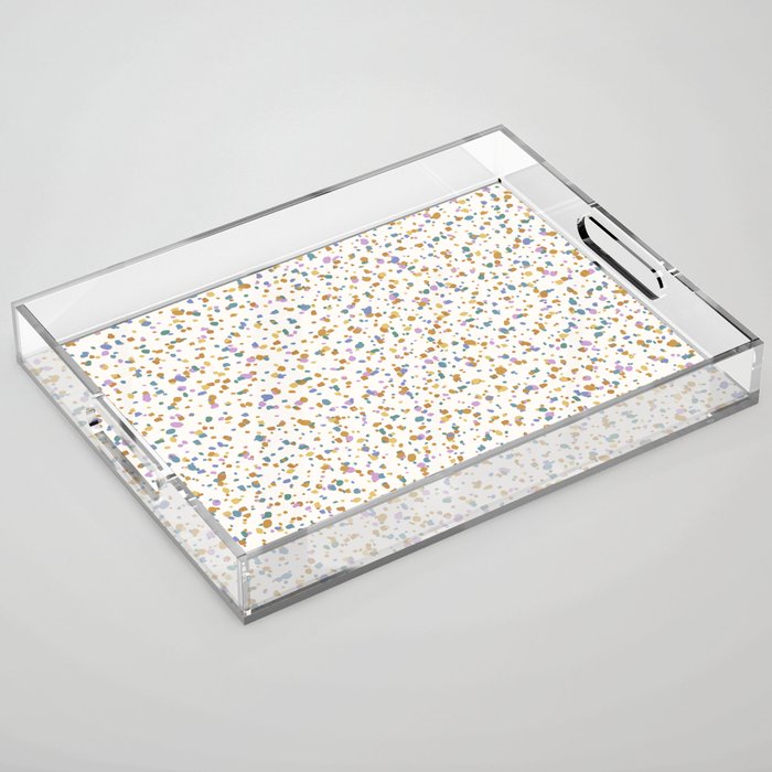 Festive Speckled Dot Pattern - Retro Rainbow Acrylic Tray Gallery Image 1