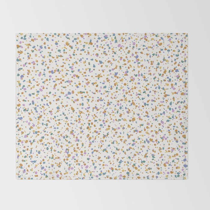 Festive Speckled Dot Pattern - Retro Rainbow Throw Blanket Gallery Image 2