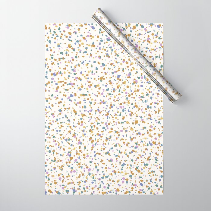 Festive Speckled Dot Pattern - Retro Rainbow Wrapping Paper Gallery Image 1