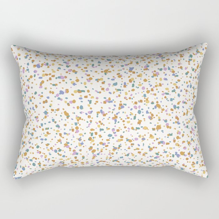 Festive Speckled Dot Pattern - Retro Rainbow Rectangular Pillow Gallery Image 1