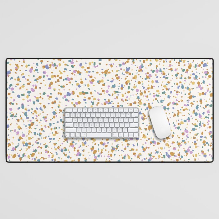 Festive Speckled Dot Pattern - Retro Rainbow Desk Mat Gallery Image 1
