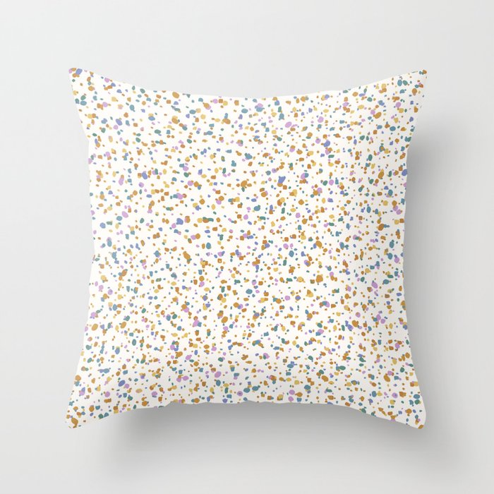 Festive Speckled Dot Pattern - Retro Rainbow Throw Pillow Gallery Image 6