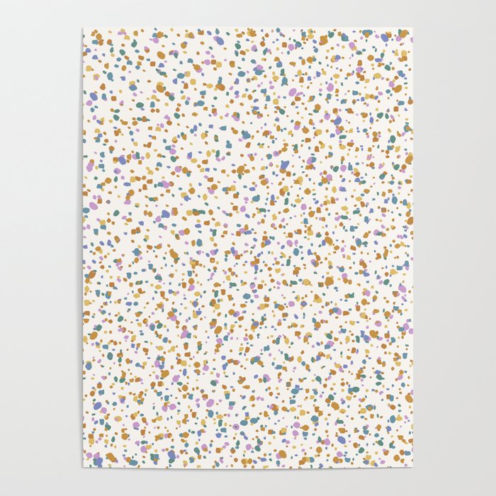 Festive Speckled Dot Pattern - Retro Rainbow Poster Gallery Image 1