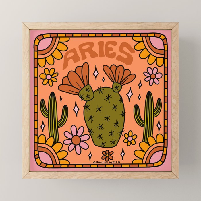 Aries Cactus Mini Art Print Gallery Image 1