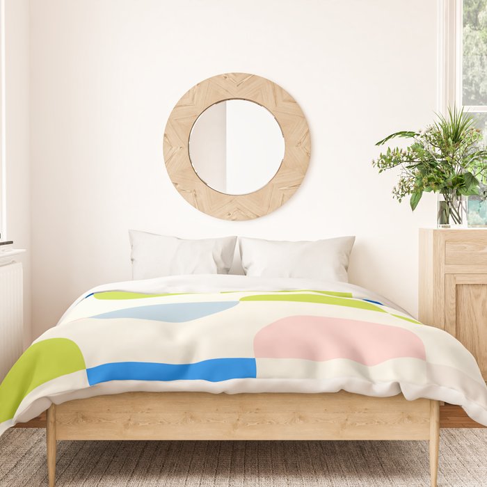 Mid Century Modern Geometry Pastel Duvet Cover Gallery Image 3