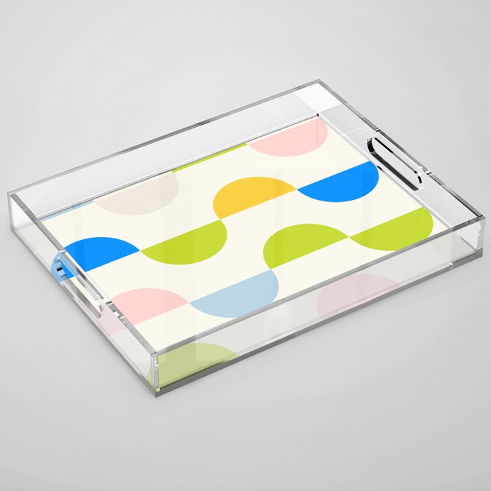 Mid Century Modern Geometry Pastel Acrylic Tray Gallery Image 1