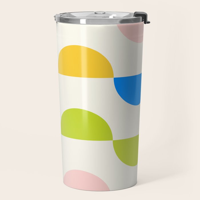 Mid Century Modern Geometry Pastel Travel Mug Gallery Image 2